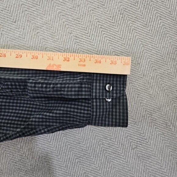 Roundtree & Yorke Shirt Men's 2XT Gray Plaid Button Down Long Sleeve Workwear - Picture 7 of 15